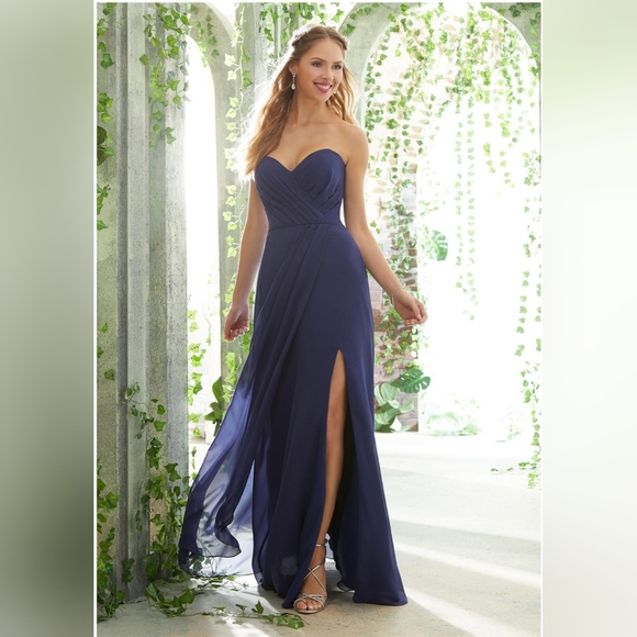 Mori Lee Bridesmaid Dress | Style 21611 | Bordeaux - Picture 8 of 14